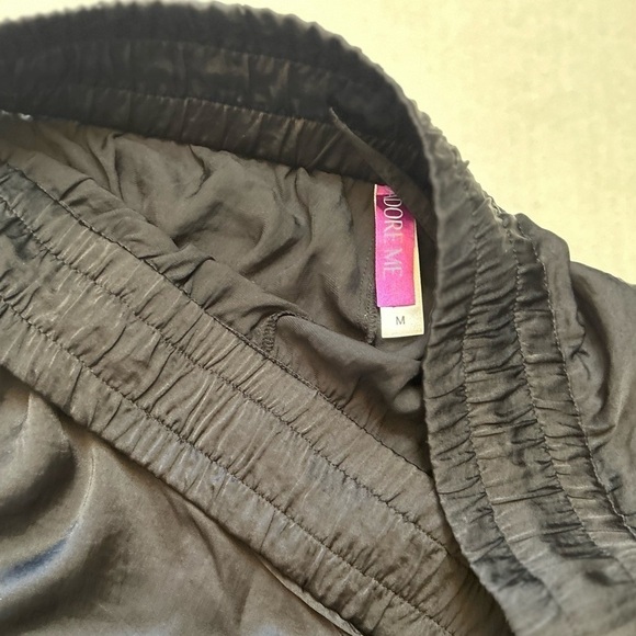 Adore Me women’s black jogger pajama lounge wear pants with slit sides Sz-M. U17 - Picture 11 of 11